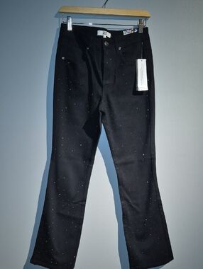 Women’s Black Boot Cut Jeans with Subtle Stud Detail